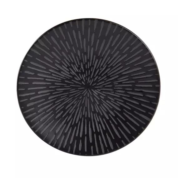 Lot de 6 assiettes à dessert   21 cm   en grès  noir