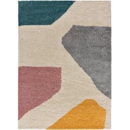 Tapis shaggy design scandinave multicolore, 133×190 cm