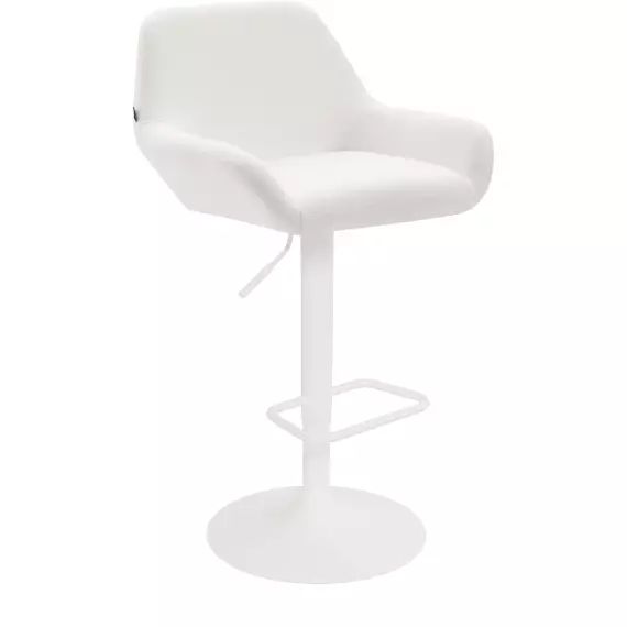 Tabouret de bar similicuir ajustable pivotant similicuir Blanc