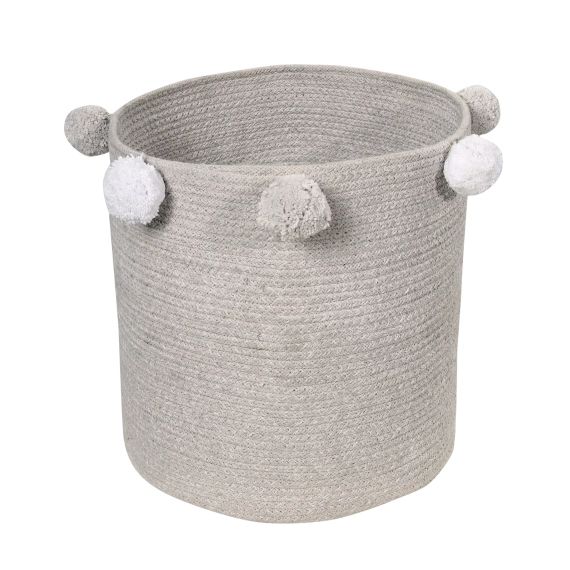 Panier de rangement en coton gris