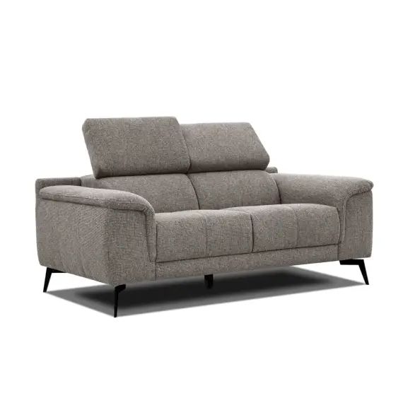Canapé droit 2 places tissu taupe
