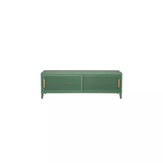 Buffet B perforé en Métal, Chêne – Couleur Vert – 120 x 40 x 51 cm – Designer Chantal Andriot