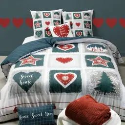 Parure housse de couette coton blanc 240×260 cm