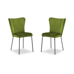 Ensemble de 2 chaises 1 place en velours vert