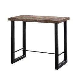 BODEGA – Table haute en acier et chêne foncé L 120