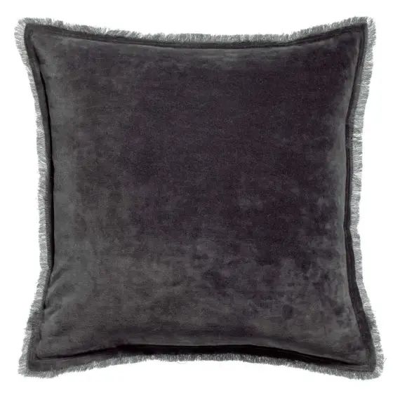 Coussin uni en 100% coton gris 45×45