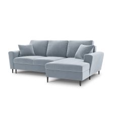 Canapé d’angle 4 places en velours bleu clair