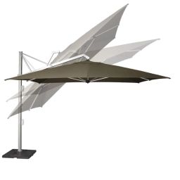 Parasol déporté inclinable 4x3m manhattan (gris clair)