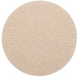 Set de tablée papier rond jaune moutarde et blanc D38