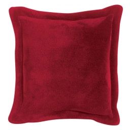 Coussin uni en polyester rouge 50×50