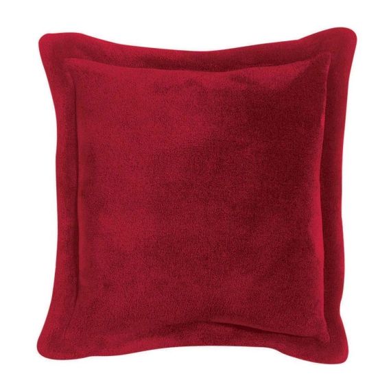 Coussin uni en polyester rouge 50×50