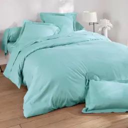 Housse de couette 240×220 bleu aqua en lin