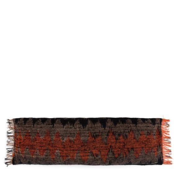 Housse de coussin en coton noir orange 35×100
