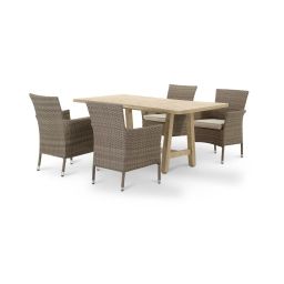 Ensemble jardin table en bois 170×90 et 4 chaises