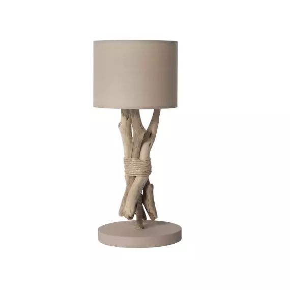 Lampe à poser en bois taupe