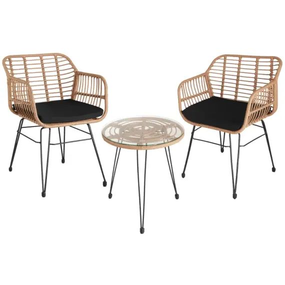 Salon de jardin en rotin Molfetta  marron naturel