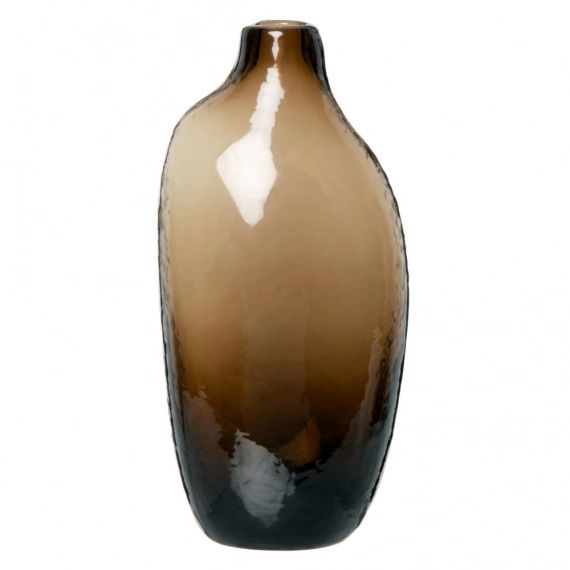 Vase Dame-Jeanne en verre teinté ambre H20