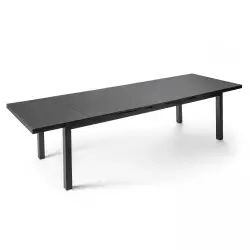 Table de jardin à rallonge en aluminium noir 12 places