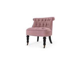 Bouji, fauteuil, velours rose coquille