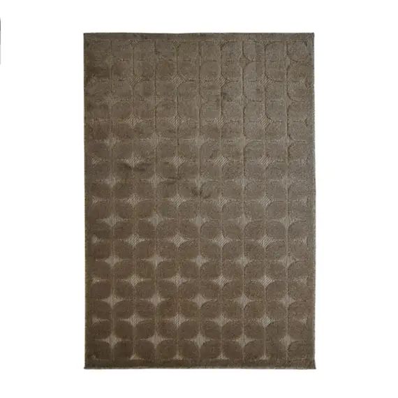 Tapis extérieur et intérieur motif fifties en relief beige 160×220