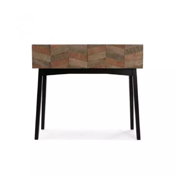 Console d&rsquo;entrée en  aggloméré (effet bois) marron