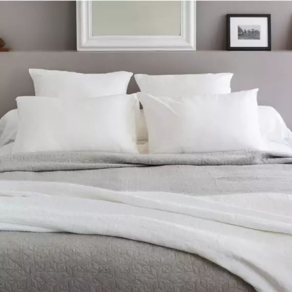 Dessus de lit en 100% coton blanc 270×250