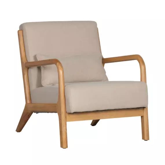 Mark – Fauteuil en bois et tissu doux