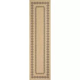 Tapis rectangulaire effet  jute à motif géométrique noir 80×300