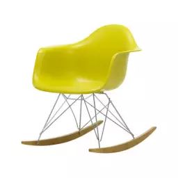 Rocking chair Eames Plastic Armchair en Plastique, Érable massif – Couleur Jaune – 63 x 82.77 x 76 cm – Designer Charles & Ray Eames