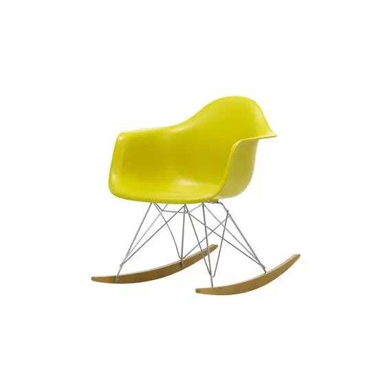 Rocking chair Eames Plastic Armchair en Plastique, Érable massif – Couleur Jaune – 63 x 82.77 x 76 cm – Designer Charles & Ray Eames