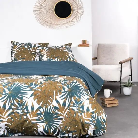 Parure de couette 100% coton 57 fils imprimée 240×220 2 taies