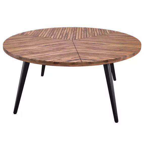Table basse ronde diamètre 80 cm en bois d’acacia