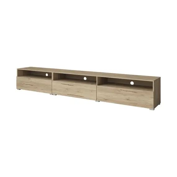 Meuble tv sur pied ou mural 1 tiroir 270 cm naturel