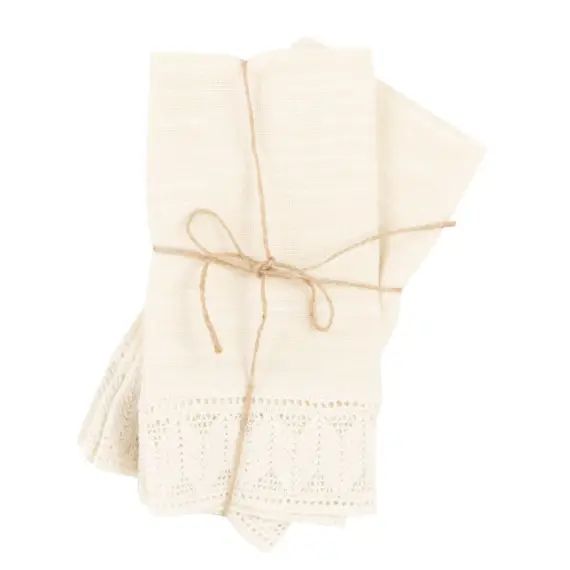 Serviettes de table en coton écru 42×42 (x2)