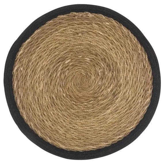 Set de table rond en jute noir