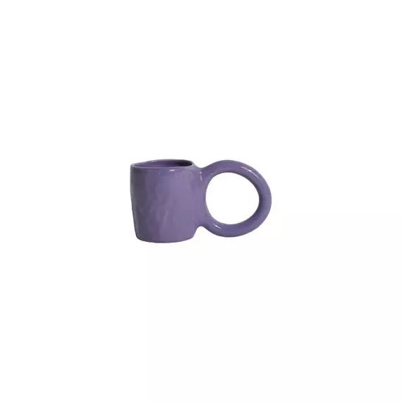 Tasse à café Donut en Céramique, Faïence émaillée – Couleur Violet – 17 x 17.54 x 9 cm – Designer Pia Chevalier