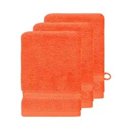 Lot de 3 gants de toilette 550gr/m² corail 16×22 cm