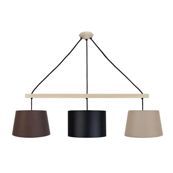 Suspension bois naturel et multicolore
