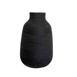 Vase strié terre cuite  noir