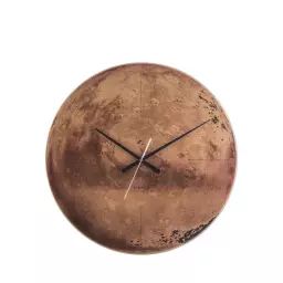Mars – Horloge murale ronde en verre ø60cm – Couleur – Brun