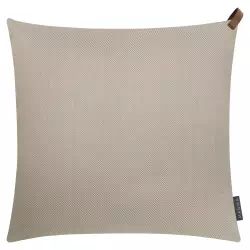 Housses coussin exterieur poignée simili cuir taupe-Lot de 2-50×50