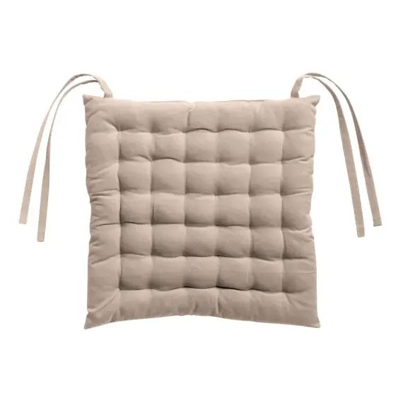 Galette de chaise 36 points  recyclée en coton naturel 38 x 38 x 3