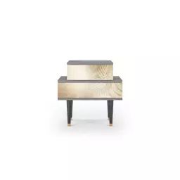 Table de chevet sable 2 tiroirs L 58 cm
