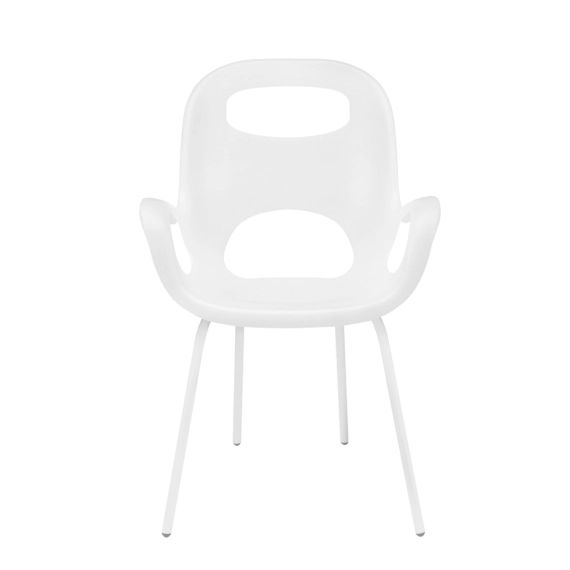Chaise avec accoudoirs, coloris blanc