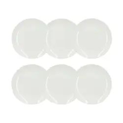 Lot de 6 assiettes plates en procelaine blanche 27cm