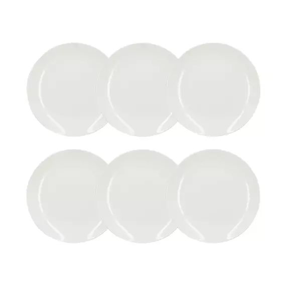 Lot de 6 assiettes plates en procelaine blanche 27cm