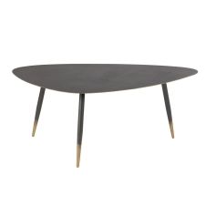 Table basse ovale en métal noir et doré 100 cm
