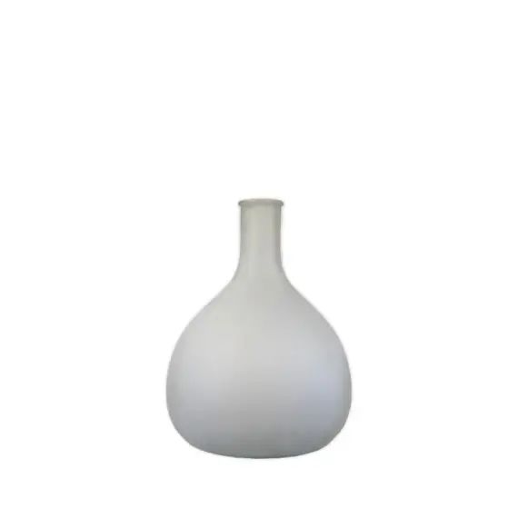 Vase bonbonne en verre dépoli blanc