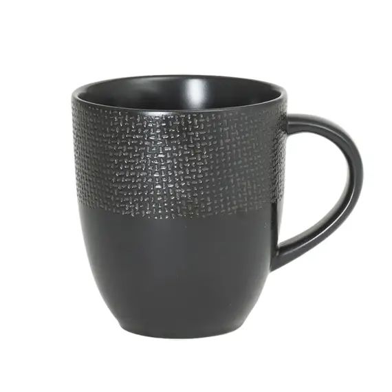 Lot de 6 mugs    30 cl  en grès  noir