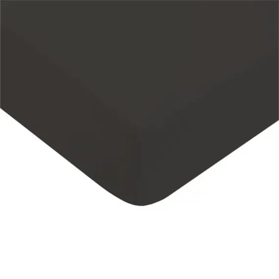Drap housse coton  uni anthracite 140x200cm